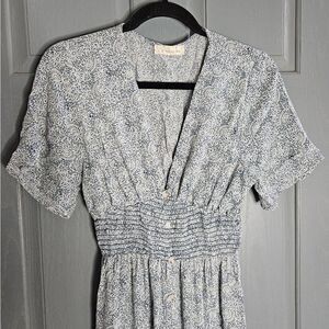 Endless Blu floral maxi dress, blue and white, women's size medium